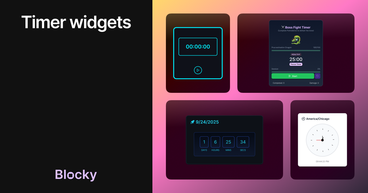 Timers widget preview