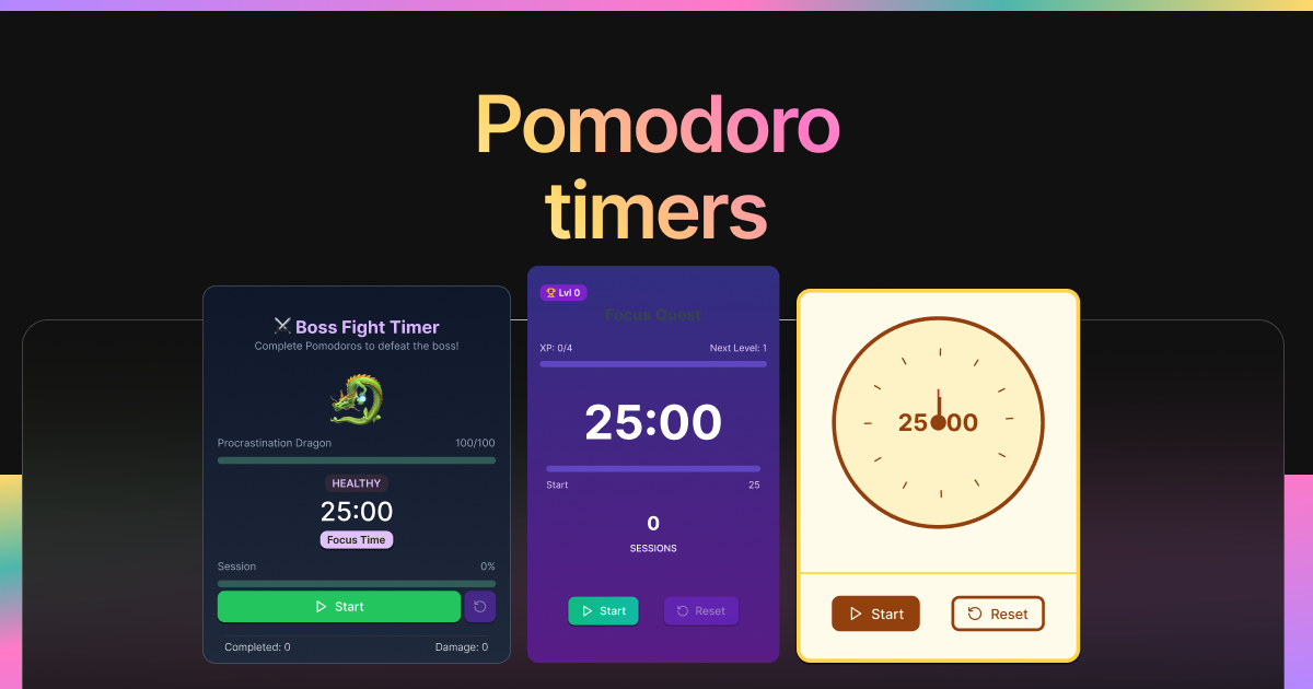 Pomodoro Timers widget preview