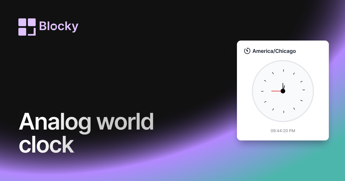 Analog World Clock widget preview