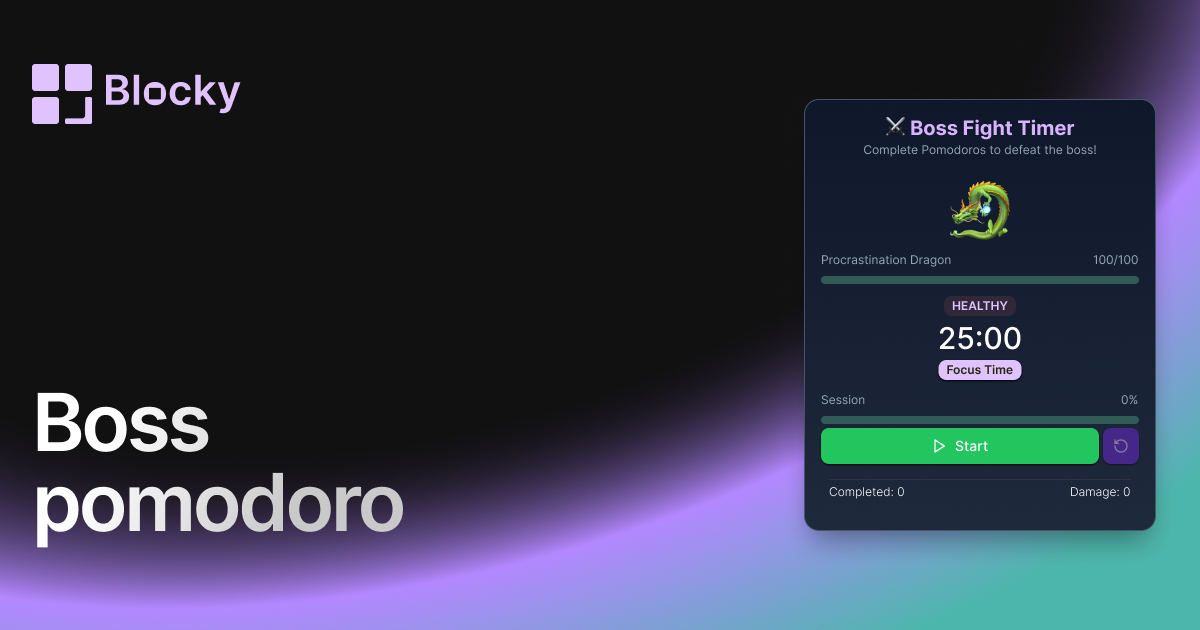 Boss Pomodoro preview