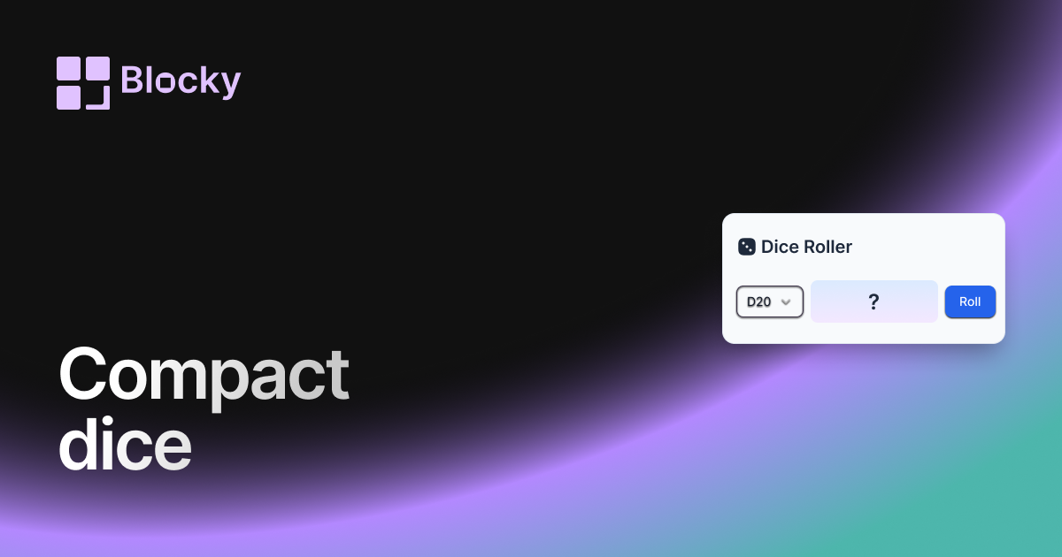 Compact Dice Roller widget preview