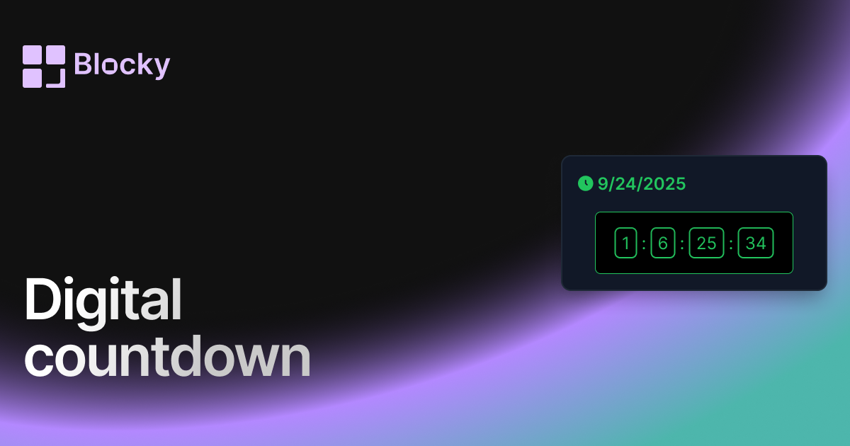 Digital Countdown widget preview