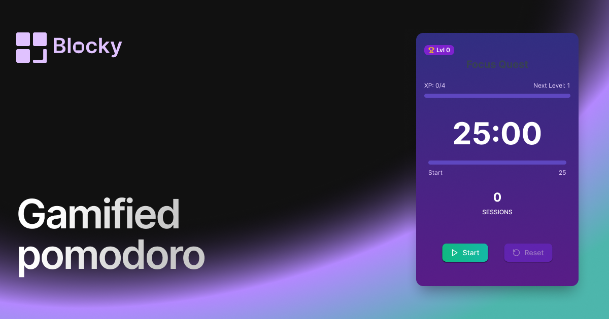 Gamified Pomodoro preview