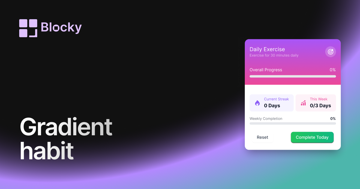 Gradient Habit Tracker widget preview