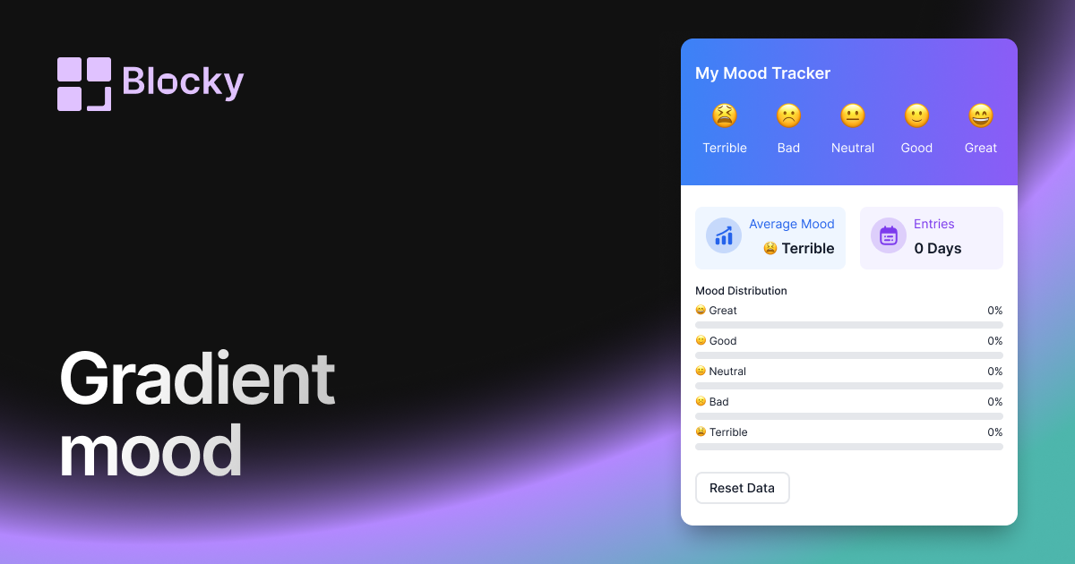 Gradient Mood Tracker widget preview