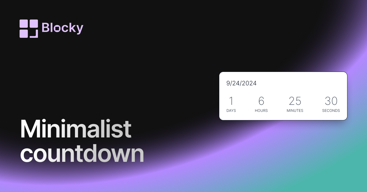 Minimalist Countdown widget preview