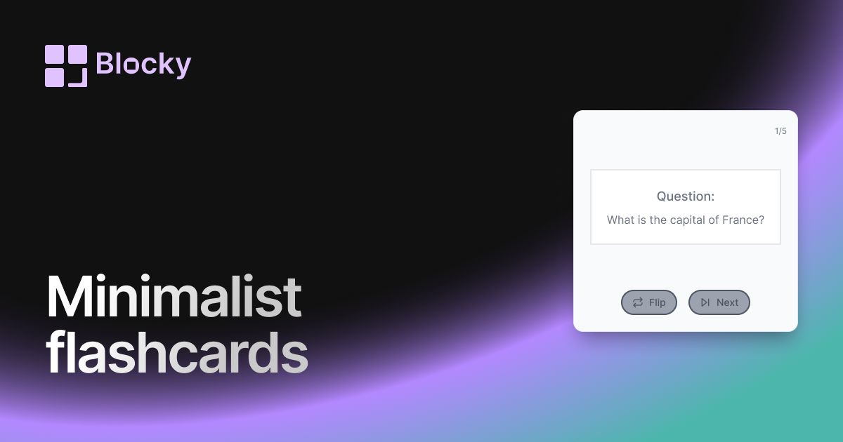 Minimalist Flashcards widget preview