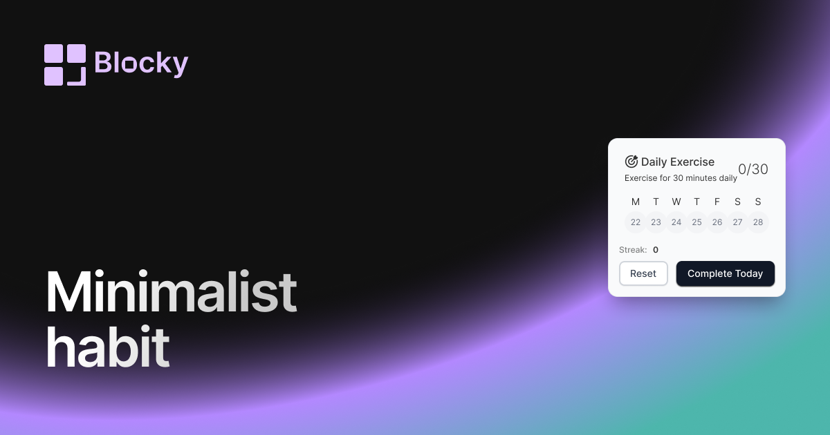 Minimalist Habit Tracker widget preview