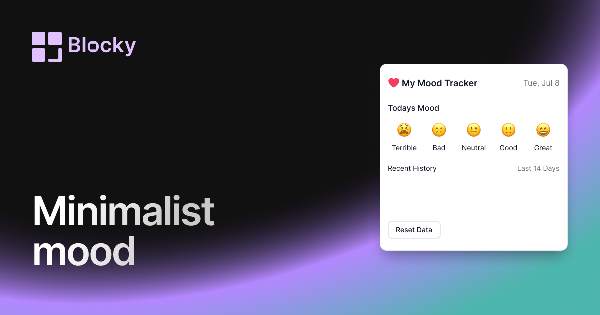 Minimalist Mood Tracker widget preview