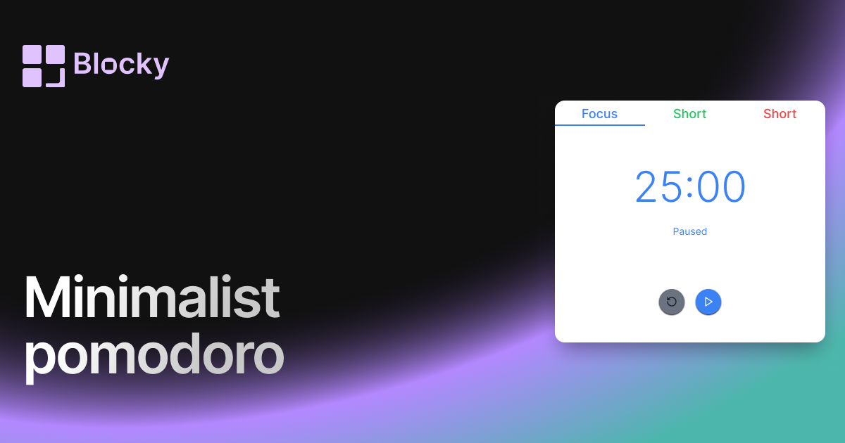 Minimalist Pomodoro preview
