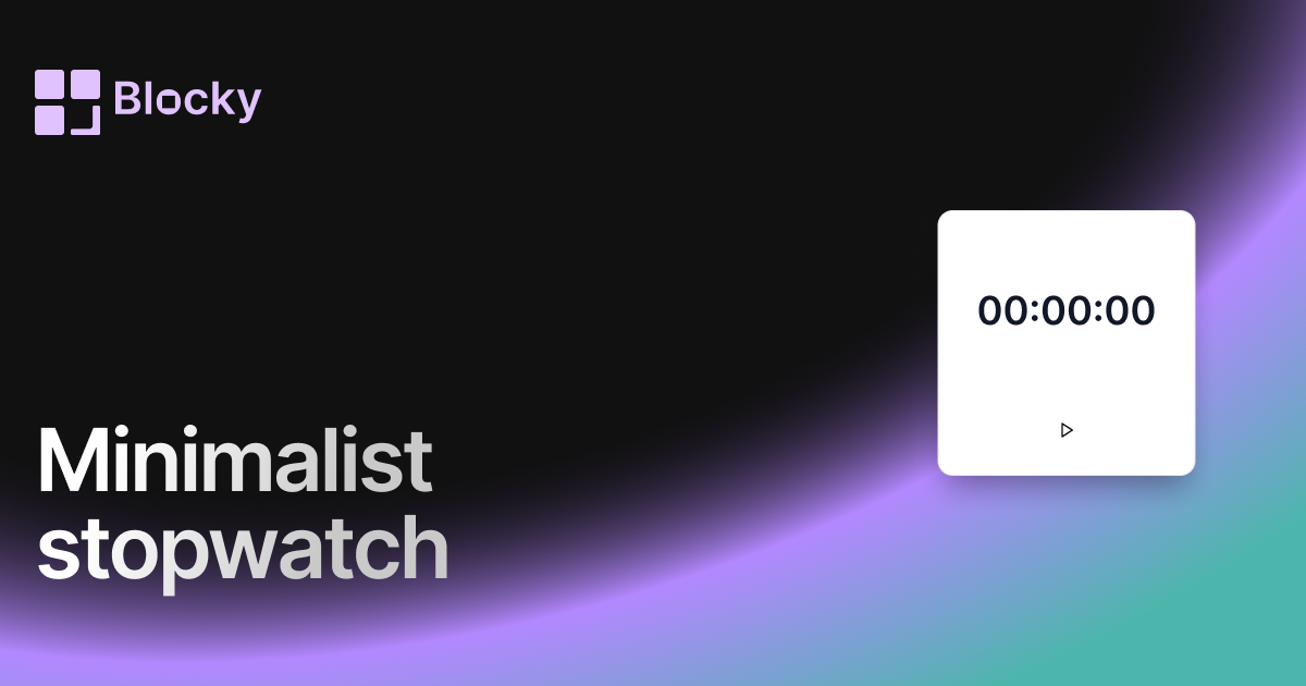 Minimalist Stopwatch widget preview