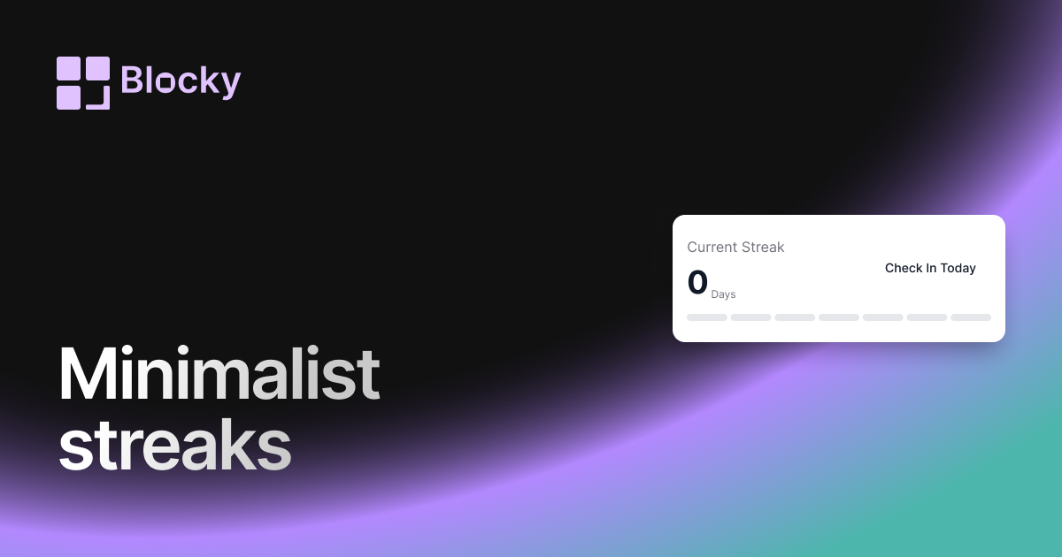 Minimalist Notion Streak Tracker widget preview