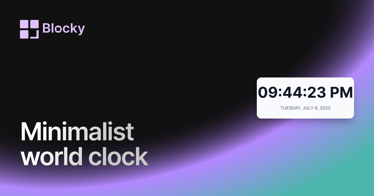 Minimalist World Clock widget preview