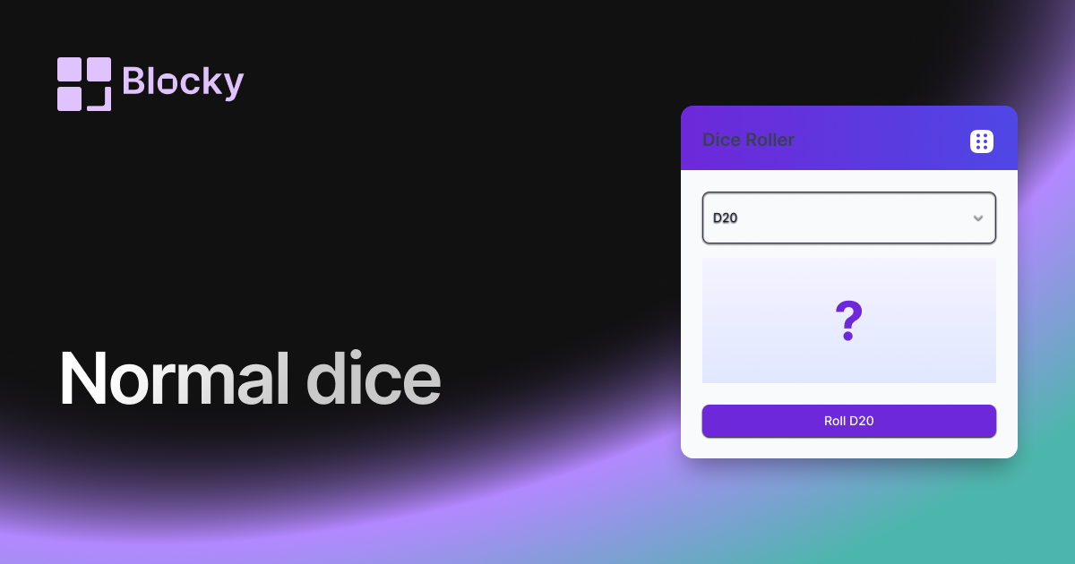 Normal Dice Roller widget preview