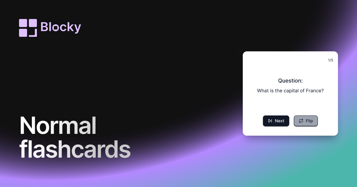 Normal Flashcards widget preview