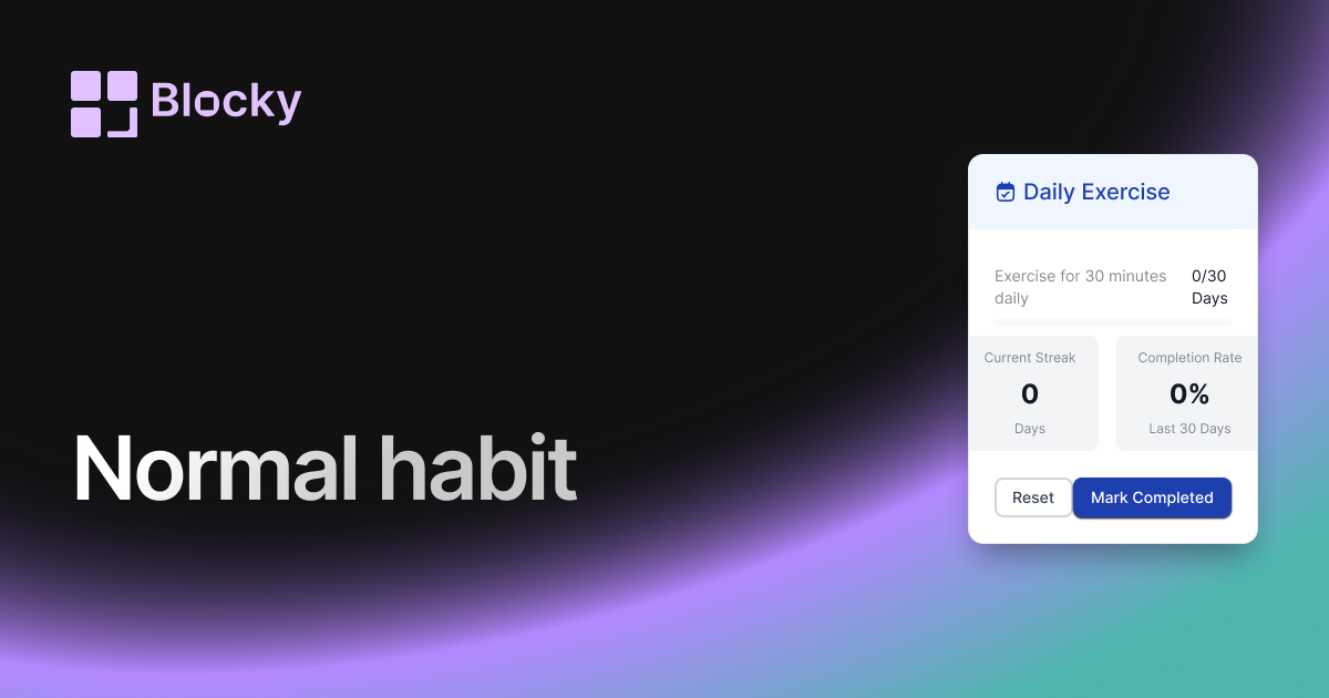 Normal Habit Tracker widget preview