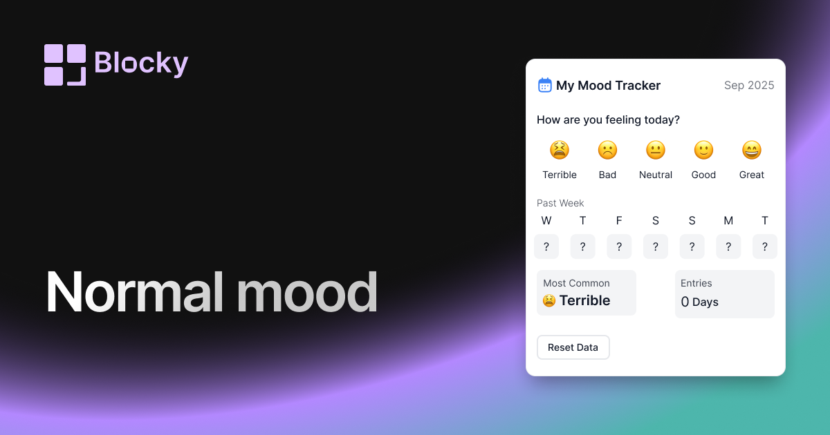 Normal Mood Tracker widget preview