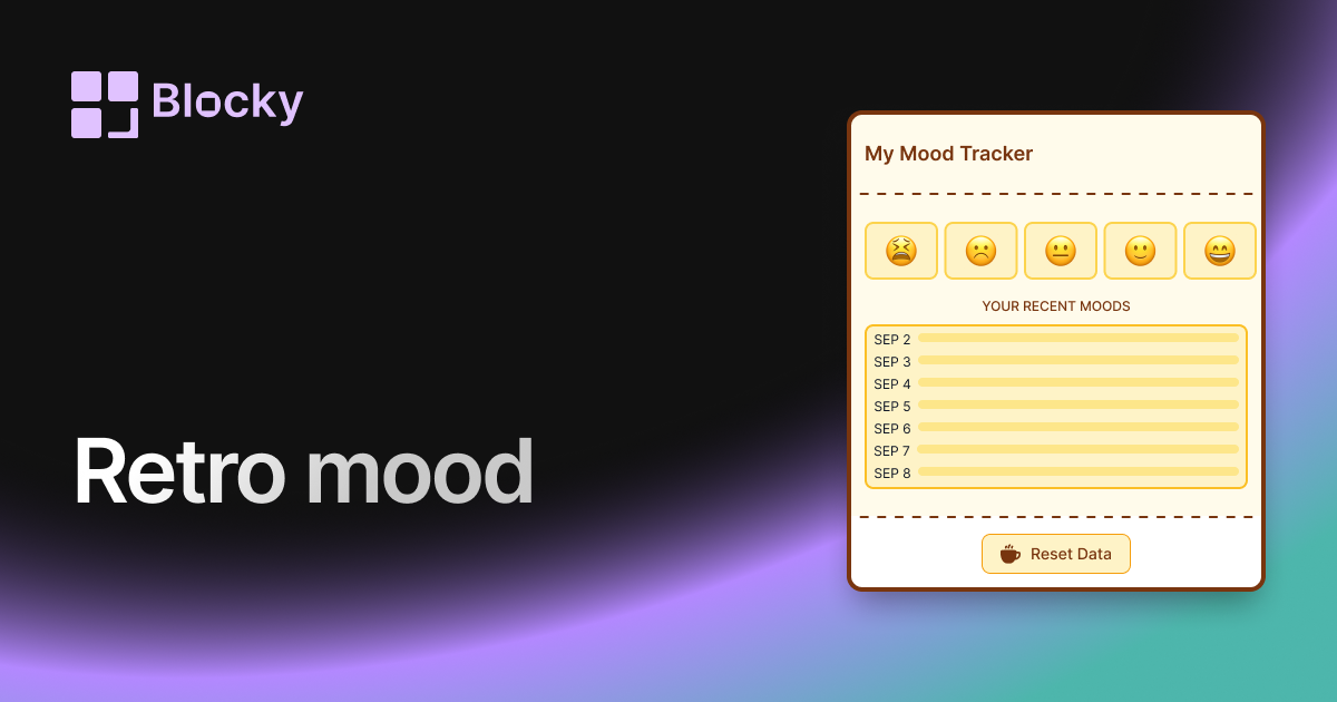 Retro Mood Tracker widget preview