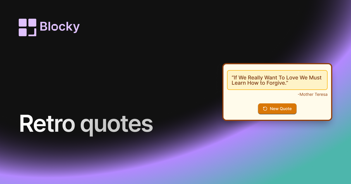 Retro Quotes widget preview