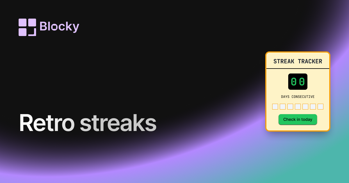 Retro Notion Streak Tracker widget preview
